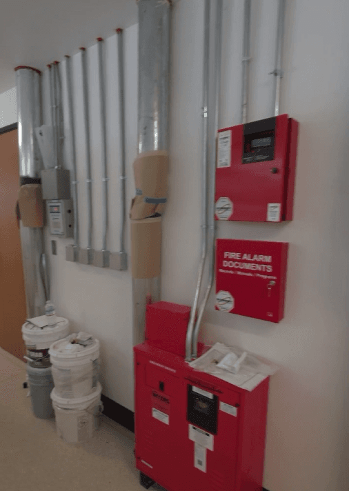 Fire Alarm Control Panel & Myers Emergency Power Inverter