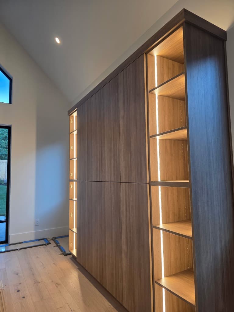 Custom Millwork & Vertical Linear Channel Lighting